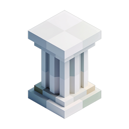 Classical Temple Isometric Icon - 3D Architecture