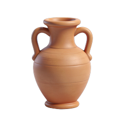 Clay Amphora Vase Icon | 3D Terracotta Pottery