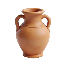 Clay Amphora Vase 3D Icon - Terracotta Pottery