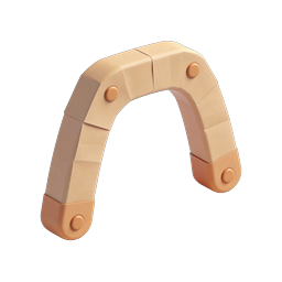 Icona 3D arco in argilla - Design gateway beige caldo