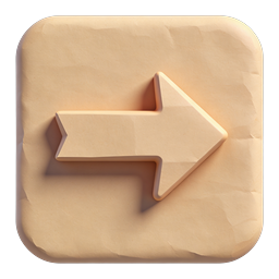 Clay Arrow Right Icon - 3D Beige Navigation Symbol