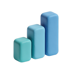 3D Clay Bar Chart Icon for Growth & Analytics
