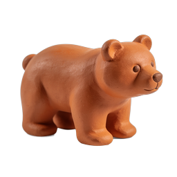 Icona statuetta di orso in argilla - Scultura in terracotta fatta a mano