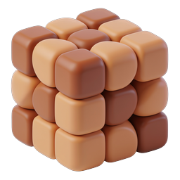 Clay Style 3D Cube Block Icon