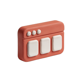 Clay Browser Window Icon - 3D Coral Web Interface