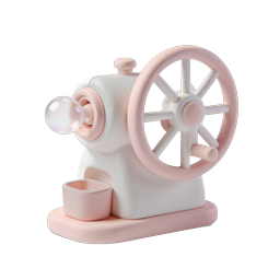Clay-Style Vintage Bubble Machine 3D Icon