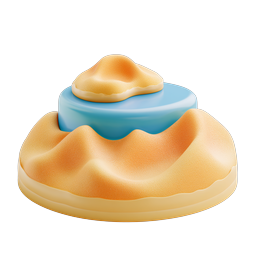 Clay Style Layered Cake Dessert Icon | 3D Food Icon