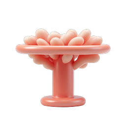Clay Cake Stand Icon - Elegant 3D Pedestal Dessert Display