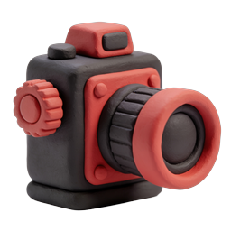 Handcrafted Clay Camera Icon - 3D Photography Symbol