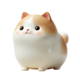 Cute Clay Cat Figurine Icon - Kawaii Style Pet Design