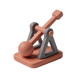 Ícone de Catapulta de Argila - Arma de Cerco Medieval 3D