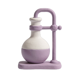 Clay Chemistry Flask 3D Icon | Laboratory Equipment