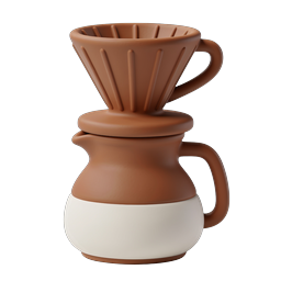 Clay Pour-Over Coffee Dripper 3D Icon