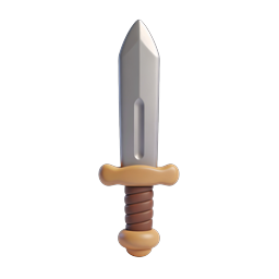 Clay-Dolch-Icon - 3D-gerenderte Fantasy-Waffe