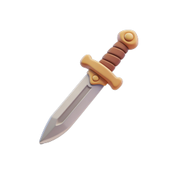 Clay Dagger Icon - 3D Fantasy Weapon for Gaming