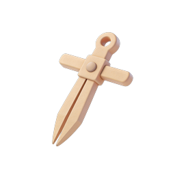 Icona 3D pugnale clay | asset arma medievale di gioco