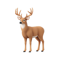 Clay-Style 3D Deer Buck with Antlers Icon
