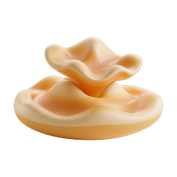 Clay-Style Dessert Icon | 3D Custard Treat Graphic