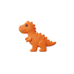 Clay Dinosaur Icon - Cute 3D T-Rex Design