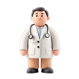 Clay Style Doctor Character Icon | 3D Medical Professional