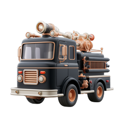 Clay Style Fire Truck 3D Icon - Emergency Vehicle