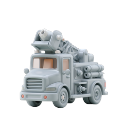 Clay Style Fire Truck Icon - 3D Emergency Vehicle