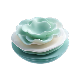 Clay-Style 3D Rose Flower Icon | Mint Green Botanical