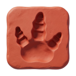 Clay Footprint Imprint 3D Icon | Terracotta Texture