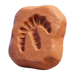 Clay Footprints 3D Icon - Terracotta Texture Design