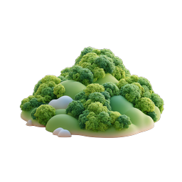 Clay Forest Hill 3D Nature Icon | Stylized Landscape
