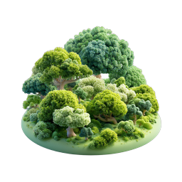 Clay Forest Island - 3D Isometric Nature Icon