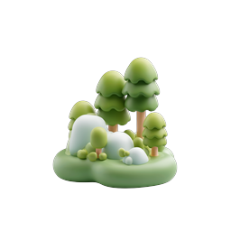 Clay-Style Forest Scene 3D Icon | Nature Diorama