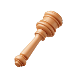 Clay Gavel Icon - 3D Judge Hammer for Legal & Justice