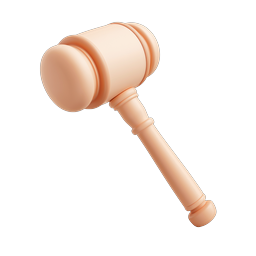 Clay-Style Gavel Icon for Legal & Auction Designs