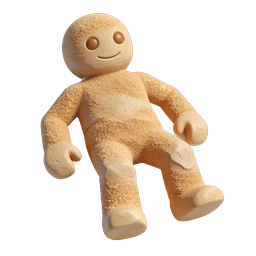 Icône de bonhomme de pain d'épices en argile - Personnage de vacances 3D
