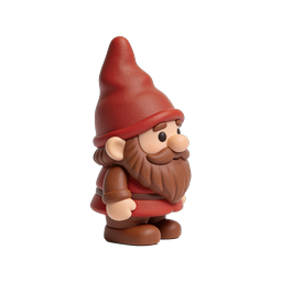 Charming Clay Gnome Figurine Icon | 3D Character