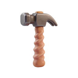 Clay Hammer 3D Icon | Realistic Tool Design
