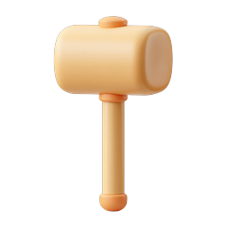 Clay Hammer 3D Icon - Soft Tool Design