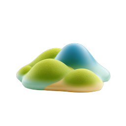 Clay Hills 3D Icon - Soft Nature Landscape Design