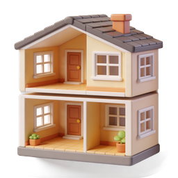 Charming 3D Clay House Icon for Real Estate & Home Apps
