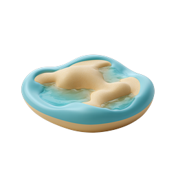 クレイスタイルのトロピカルアイランドビーチ 3D アイコン