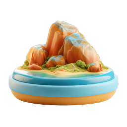 Clay Style Tropical Island Diorama 3D Icon
