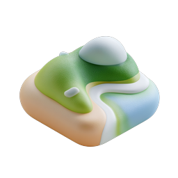 Clay Island 3D Icon - Nature & Travel Design