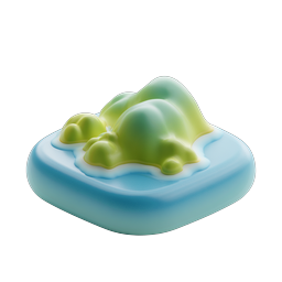 Clay Island Icon - 3D Tropical Island Graphic