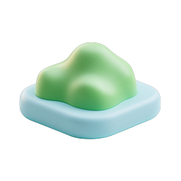 Clay Island Icon - 3D Rendered Nature Illustration