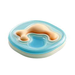 Clay Style Tropical Island Lagoon Icon | 3D Mini