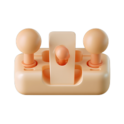 Clay Joystick Control Panel Icon - 3D Rendered