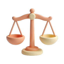 Clay Style Justice Scale Icon - 3D Balance Symbol