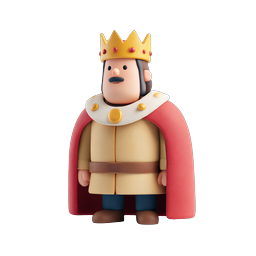 ตัวละครราชาดินปั้น - ไอคอนราชวงศ์ 3D สำหรับเกม