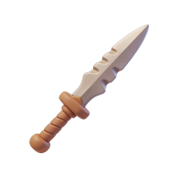 Clay 3D Knife Icon - Culinary Tool Illustration